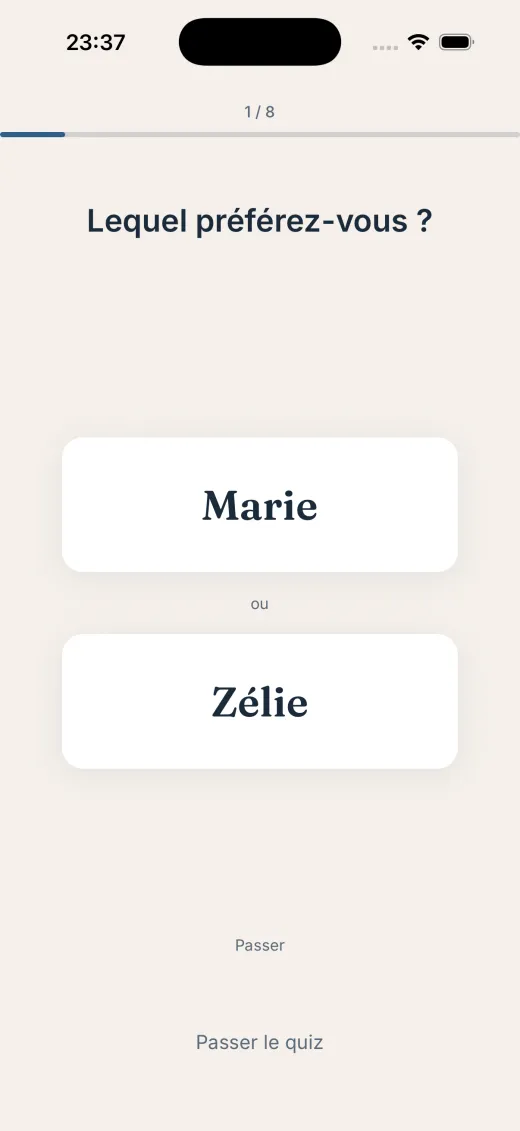 Quiz de goûts entre Marie et Zélie
