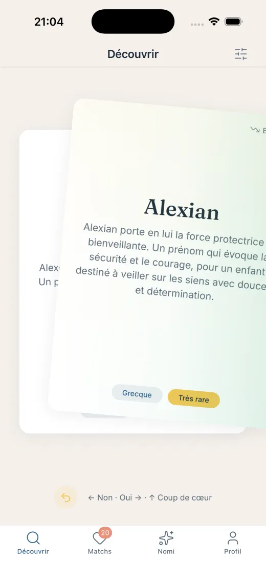 Carte de pr&eacute;nom Alexian avec signification et origine